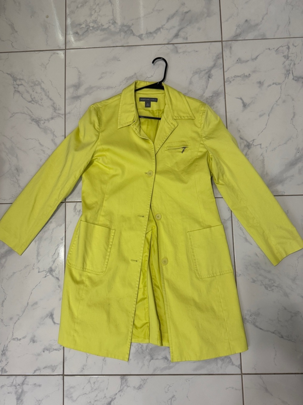 Josephine Chaus Neon Yellow Trench Coat
